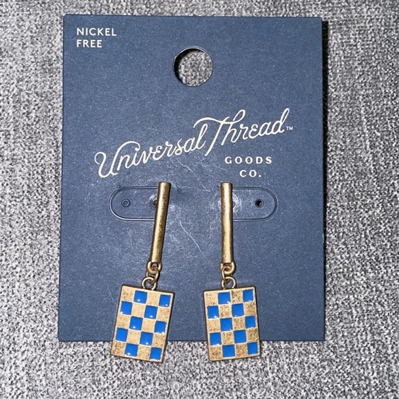 Universal Thread Checkerboard Charm Drop Earrings - Picture 4 of 5
